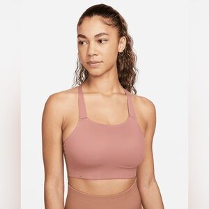 Nike Swoosh Women's Medium-Support Padded Sports Bra Fossil Rose CJ0544-668 “M”